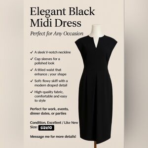 Elegant Black Midi Dress